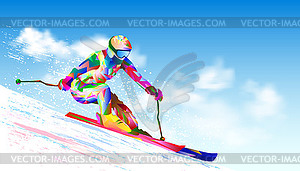 Alpine skiing athlete - vector image