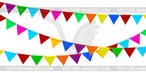 Festive garlands of colored flags - vector image