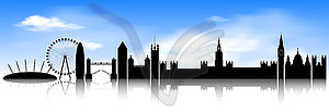 London skyline on blue sky background - vector image