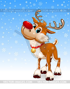 Deer snowflake snow Christmas - royalty-free vector image