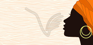 Silhouette of young african woman - vector image