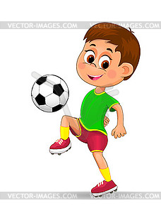 Little boy with soccer ball - vector image