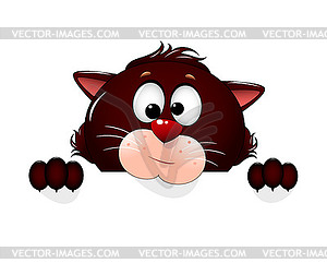 Cute cat cartoon portrait - vector clipart