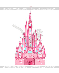 Pink castle for princess - stock vector clipart