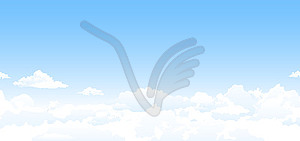 Blue sky and white clouds background - vector image