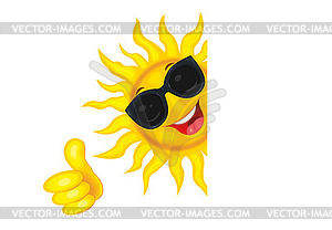 Sun with glasses and everything is fine - vector image