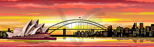 Sydney Australia cityscape - color vector clipart