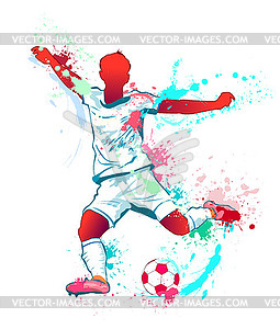 Soccer player with ball - vector clipart