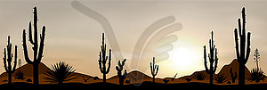 Mexico desert sunset  - vector clipart