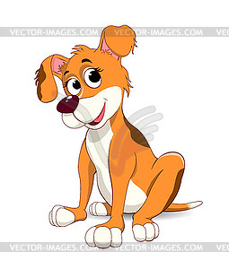 Cute smiling puppy - vector clipart