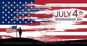 American flag, Independence Day design - vector image