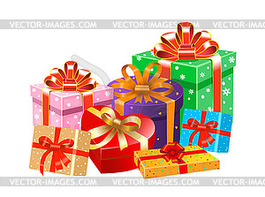 Set of gift boxes for Christmas - vector clipart