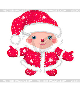 Little cute Santa Christmas toy - vector image