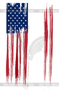 American flag, distressed, torn - vector clipart