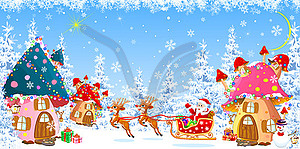 Santa wishes you Merry Christmas  - vector image