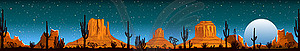 Arizona desert, banner - vector clip art