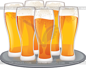 Beer goblets - color vector clipart