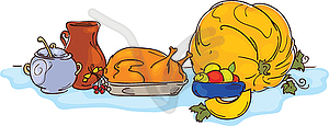 Thanksgiving dinner - vector EPS clipart