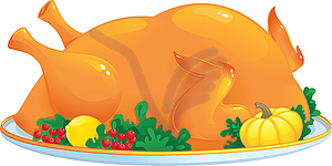 Roasted turkey - vector clipart