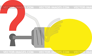 Light bulb with key and question mark keyhole - vector clip art