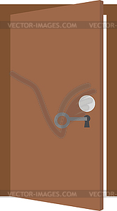 Key unlocking door - vector EPS clipart