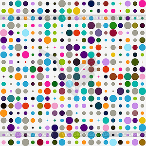 Seamless polka dot pattern with colorful circles - vector clip art
