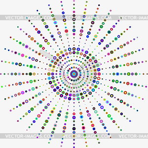 Polka dot pattern with colorful circles on white - vector clipart