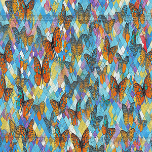 Creative patterned butterfly background - vector image