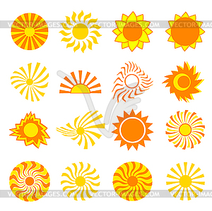 Set of stylized sun - vector image