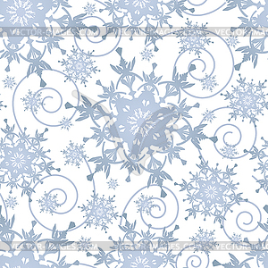 Winter festive seamless pattern with snowflakes - vector clipart