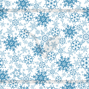 Festive seamless pattern with blue snowflakes - vector clipart / vector image