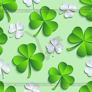 St. Patrick`s day seamless pattern with clover - vector image