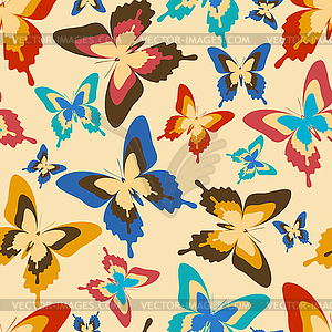 Stylish seamless pattern with colorful butterflies - vector image