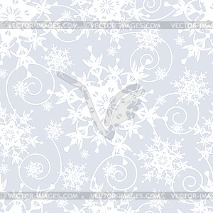 Light grey seamless pattern with snowflakes - vector clipart