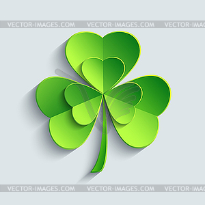 3d Patricks clover on grey background - vector clipart