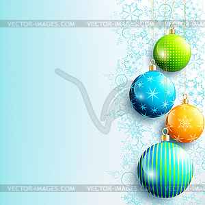 New Year and Christmas background with bright - vector image