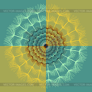 Abstract bright dandelion background - vector image