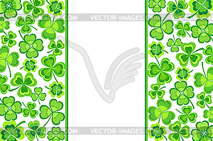 Patricks day background with green shamrock - vector clipart / vector image