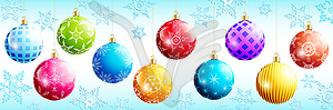 Set of festive colorful Christmas balls - vector clipart