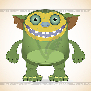Smiling green monster - vector image