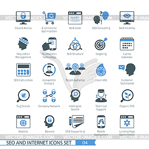 SEO icons set 0 - stock vector clipart