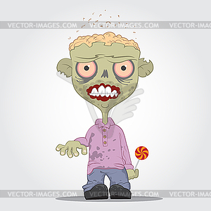 Zombie boy - vector clipart