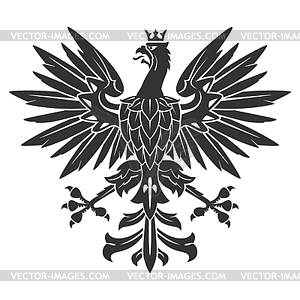 Black Heraldic Eagle - vector clipart