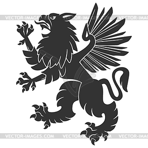 Black Heraldic Griffin - royalty-free vector image