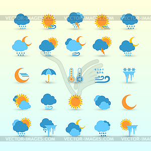 Weather Forecast And Meteorology Set - vector image