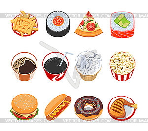 Fast Food Icons Set - vector clipart