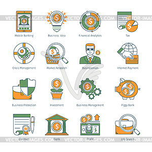 Modern Business Thin Line Icons - vector clipart