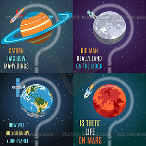 Colorful Space Flat Concepts - vector clipart