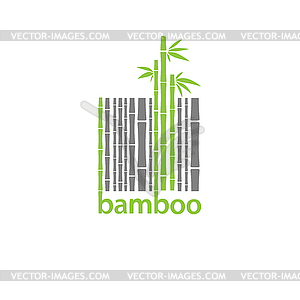 Bamboo logo symbol stylized as barcode - vector clip art