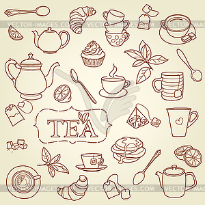 Tea doodle concept - vector clipart